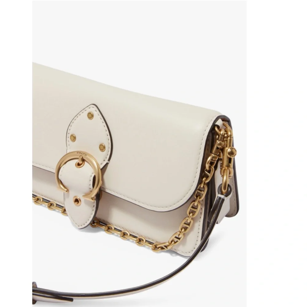 COACH Beat Crossbody Leather Chain Clutch Chalk NWT $325 - Picture 2 of 11
